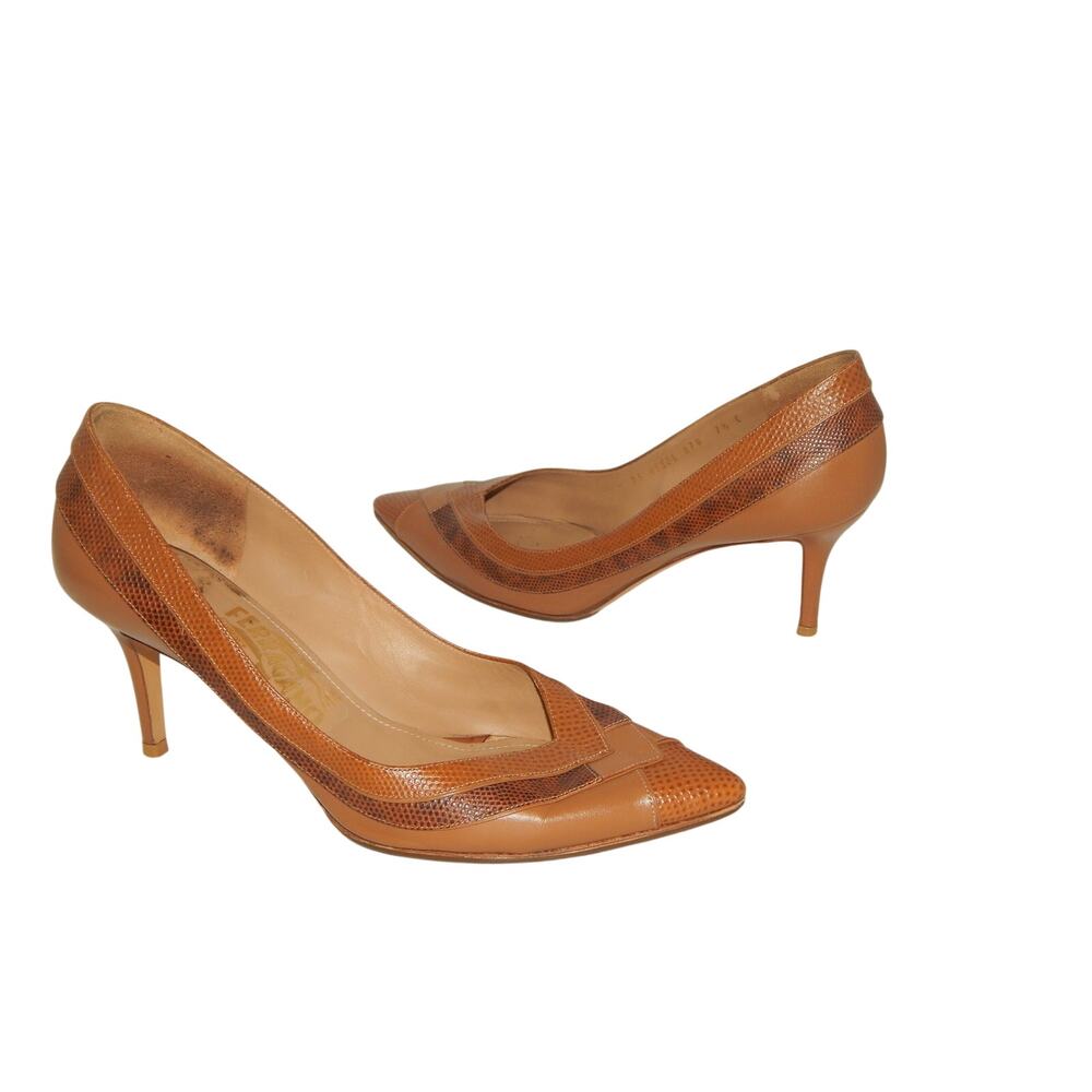 Salvatore Ferragamo Vintage Lizard Pumps Size 7.5